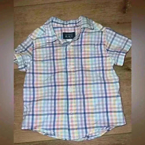 The Children's Place Other - 3/$9 The Children’s Place Baby Boy Plaid Short Sleeve Shirt Size 18-24 Months